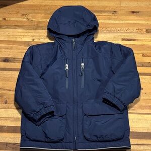 Lands' End Navy Blue Kids' Hooded Winter Jacket